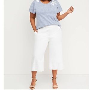 Lane Bryant Wide Leg Crop Pant Stretch White